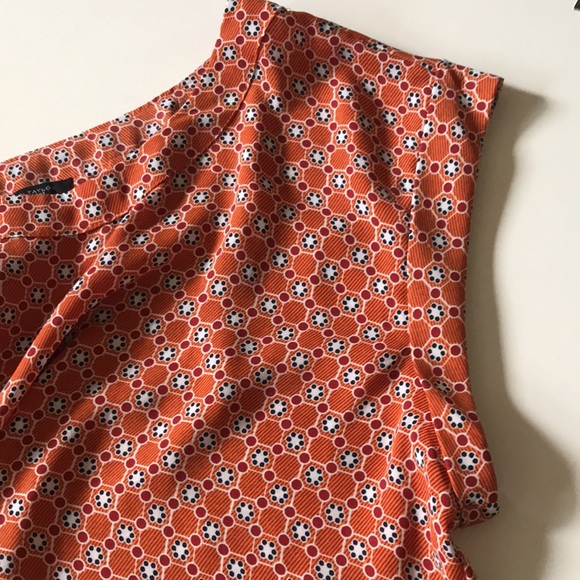 🎃Ann Taylor Factory- orange sleeveless blouse-S - Picture 7 of 10